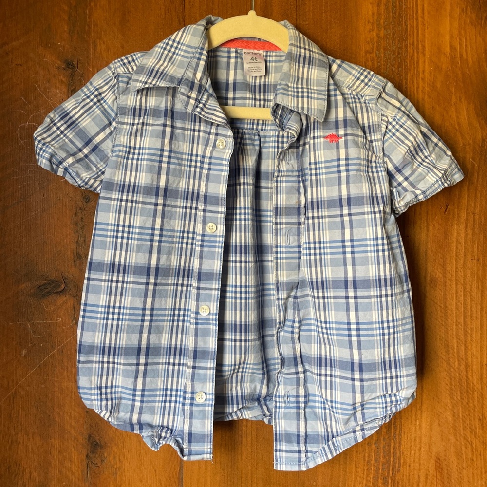 Carter’s Button Up Plaid Shirt Boys 3T